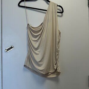 EXPRESS Beige Nude Off Shoulder Ruched Top - XL
